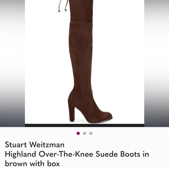 Stuart Weitzman OTK walnut brown suede boots 8.5 highland over-the-knee $795 - Picture 3 of 10